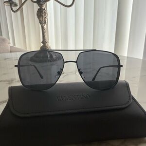 Valentino Dark Gray Aviator Sunglasses